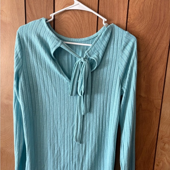 Juicy Couture Light Blue Ribbed Long Sleeve Top - Picture 3 of 3